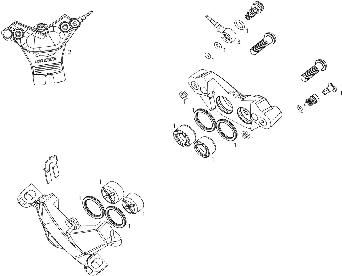 SRAM Piezas De Repuesto Para Pinzas De Frenos Code RSC (A1) (2018) 3 SRAM Piezas De Repuesto Para Pinzas De Frenos Code RSC (A1) (2018)