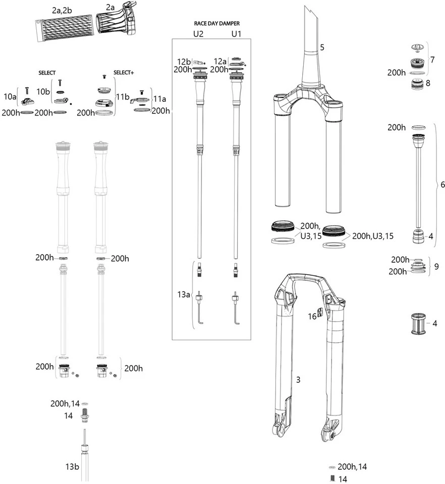 ROCKSHOX Piezas De Repuesto SID SL 32 Mm Select/Select+/Ultimate (C1 / 2021) 3 ROCKSHOX Piezas De Repuesto SID SL 32 Mm Select/Select+/Ultimate (C1 / 2021)